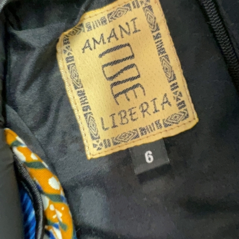 Amani Liberia Handmade Cotton Cocktail Dress  Size 6 - Picture 3 of 8